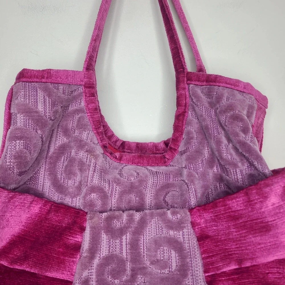 Offhand Designs‎ Knitting Project Bag Carpet Bag Purple Pink Swirl Design Rare